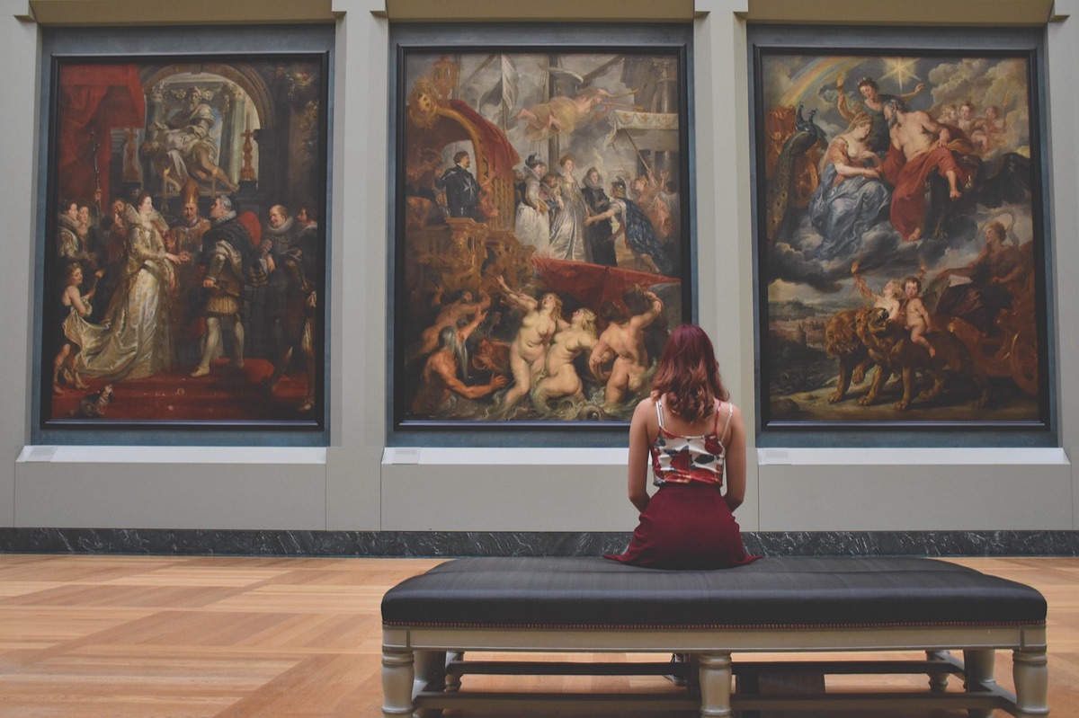 Barcelona MNAC museum interior with historical art pieces