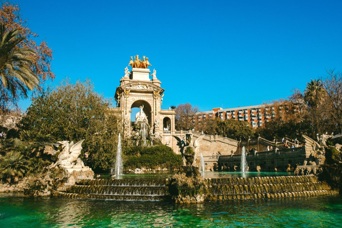 Barcelona Hotel Terrace with Fountain