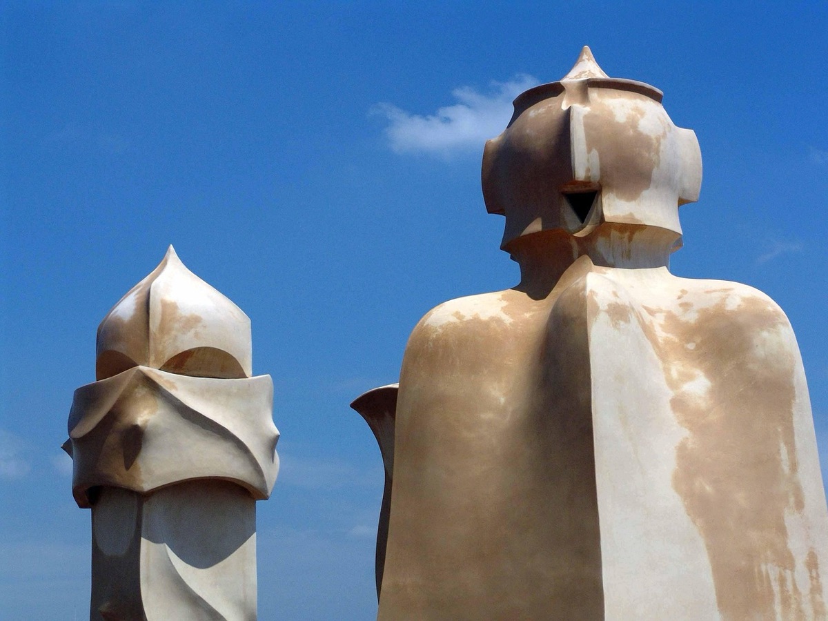 Gaudi sculpture details in barcelona